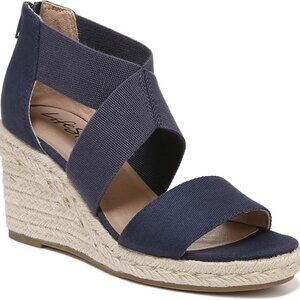 LifeStride Womens Thrive Strappy Espadrille Wedge Sandals Lux Navy 11 W